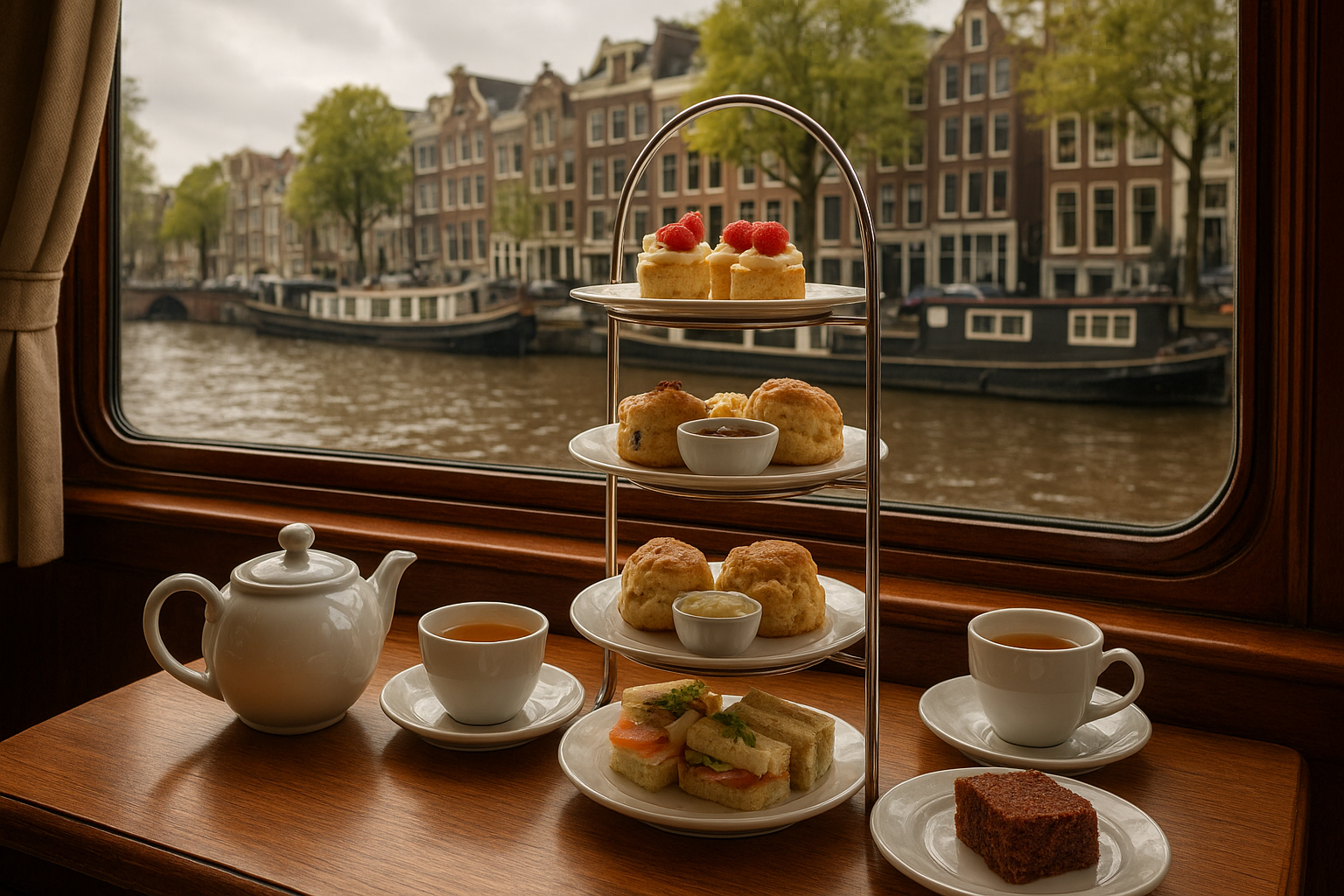Foto bij High tea op een Amsterdamse salonboot: dit maakt het extra feestelijk